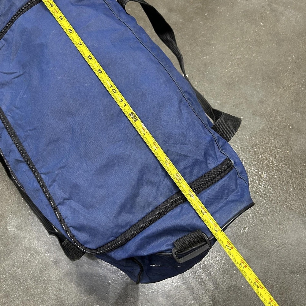 Vintage Nike Blue Black Duffel Bag Soft Case Gym Travel Men Nylon Sports Weekend - Picture 12 of 15